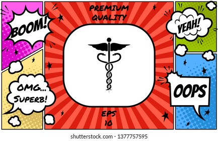 Caduceus medical symbol icon. Graphic elements for your design