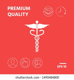 Caduceus medical symbol icon. Graphic elements for your design