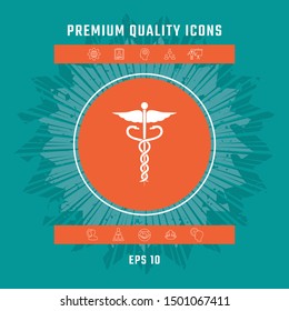 Caduceus medical symbol icon. Graphic elements for your design