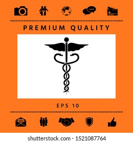 Caduceus medical symbol icon. Graphic elements for your design