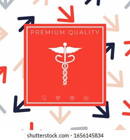 Caduceus medical symbol icon. Graphic elements for your design