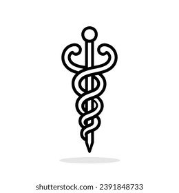 Caduceus medical symbol icon. Vector illustration