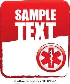 caduceus medical symbol on red banner