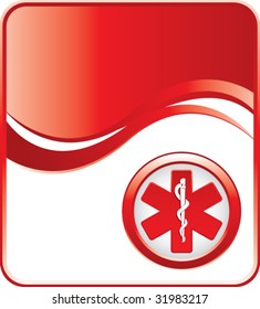 caduceus medical symbol on red background