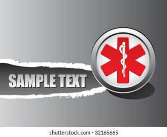 caduceus medical symbol on ripped banner
