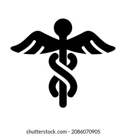 Caduceus medical symbol on white background