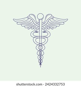 caduceus medical symbol on white background