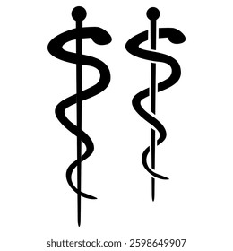 caduceus medical symbol on white background
