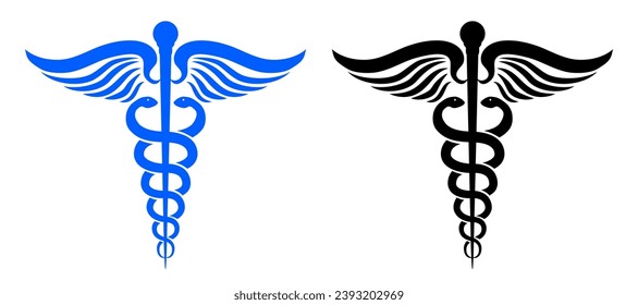 Signo de símbolo médico de Caduceus - vector de stock