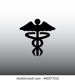 Caduceus Medical Symbol Single Icon / Emblem For Drugstore Or Medicine, Medical Sign, Symbol Of Pharmacy, Pharmacy Snake Symbol