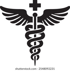 Caduceus medical symbol, Caduceus snake icon, Caduceus snake vector,  Vector illustration, Vector Graphic, EPS 10 , clip art work,