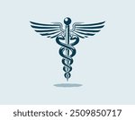 caduceus medical symbol stock vector illustration, caduceus icon, easily editable 