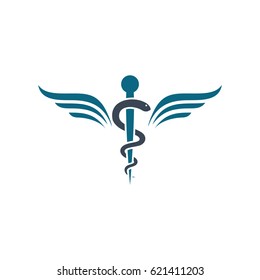 Caduceus medical symbol Vector design