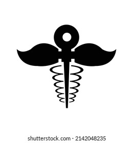 Caduceus Medical Symbol .Medical Vector Icon. Flat Design Medicine and Health Care.