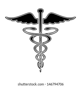 Caduceus Medical Symbol Vector Illustrationeps10 Stock Vector (Royalty ...