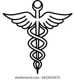 Caduceus Medical Symbol vector Silhouette illustration