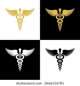 modelo de vetor de símbolo médico caduceus