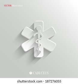 Caduceus Medical Symbol- vector web icon, easy paste to any background