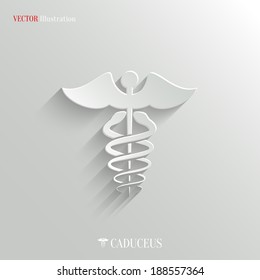 Caduceus Medical Symbol- vector web icon, easy paste to any background