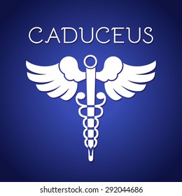 Caduceus. Medicine icon. Vector illustration