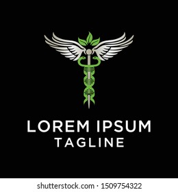 caduceus Nature Logo Design Template