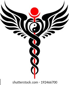 Caduceus, Serpent, Yin Yang