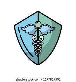 Caduceus Shield Medical Healthcare Symbol Stock Vector (Royalty Free ...