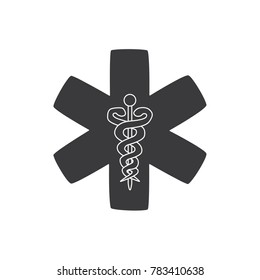 Caduceus sign icon, vector illustration design. Health care characters collection.