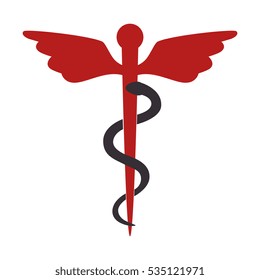 caduceus sign isolated icon