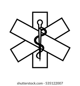 caduceus sign isolated icon