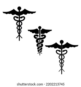 Caduceus stock illustration. Rod Of Asclepius in different shapes