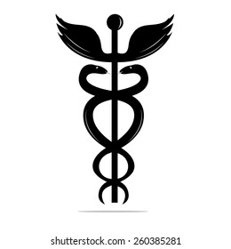Caduceus symbol, design element