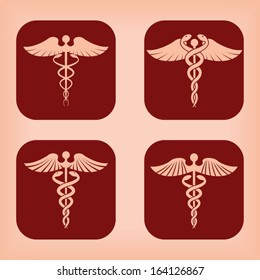 Caduceus symbol - four variations