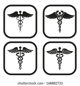 Caduceus symbol - four variations