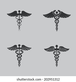 Caduceus symbol - four variations