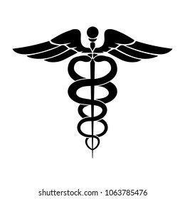 Caduceus symbol icon. Medicine symbol icon. Vector