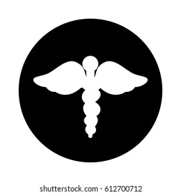 caduceus symbol isolated icon