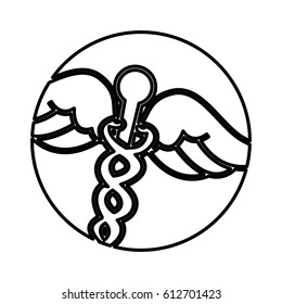 caduceus symbol isolated icon