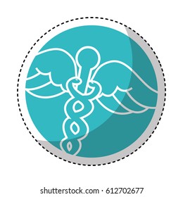 caduceus symbol isolated icon