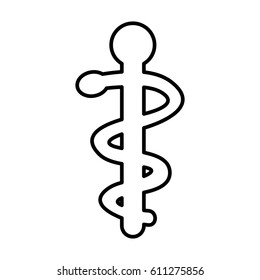 caduceus symbol isolated icon vector illustration design