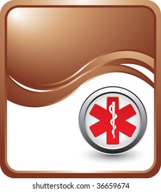 caduceus symbol on bronze wave background