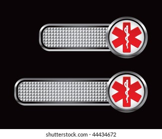 caduceus symbol silver checkered tabs