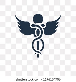 Caduceus vector icon isolated on transparent background, Caduceus transparency concept can be used web and mobile