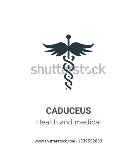 Caduceus vector icon on white background. Flat vector caduceus icon symbol sign from modern health and medical collection for mobile concept and web apps design.