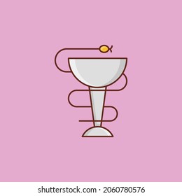 ilustración caduceus Vector en un fondo transparente. Símbolos de calidad premium. Icono de color plano de línea vectorial para el concepto y el diseño gráfico.