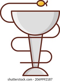 ilustración caduceus Vector en un fondo transparente. Símbolos de calidad premium. Icono de color plano de línea vectorial para el concepto y el diseño gráfico.