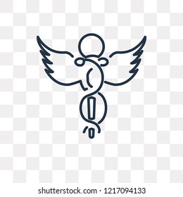 Caduceus vector outline icon isolated on transparent background, high quality linear Caduceus transparency concept can be used web and mobile
