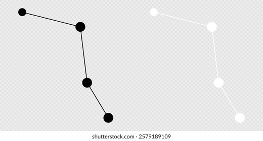 Caelum constellation map set. Vector illustration.