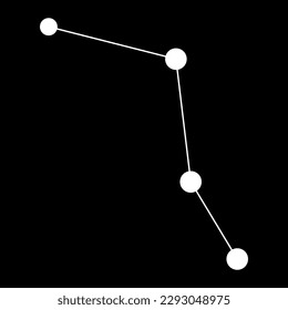Caelum constellation map. Vector illustration.