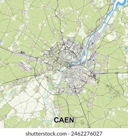 Caen, France map poster art